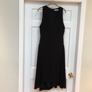 Black Halston Heritage Dress with Pleated Chiffon
